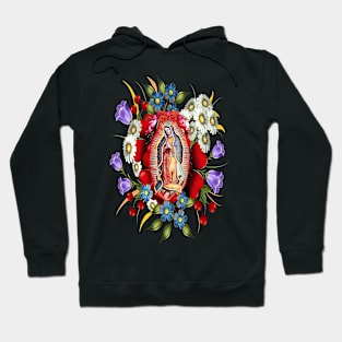 Our Lady of Guadalupe Mexican Virgin Mary Mexico Flowers Tilma Hoodie